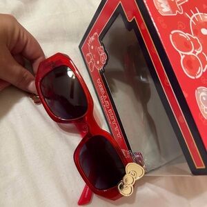 Hello Kitty Red Sunglasses with Gold Accent